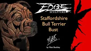 Edge Sculpture Staffordshire Bull Terrier Bust by Matt Buckley