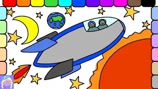 Learn How To Draw And Color A Rocket Ship With This Easy Drawing And Coloring Page For Kids