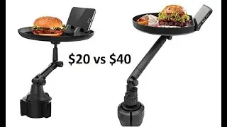 Amazon Cup Holder food table tray review Macally $40 vs Silverrav kavanda $20 Van life gear