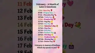 Valentine Week list | February Days List 2026 | Valentine Day Status #feedshorts #dreamtimestories4