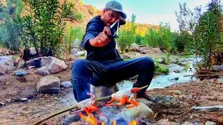 Wilderness Survival: Hunting and Grilling Pigeons on Fire