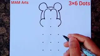 How to draw Mickey Mouse from 3&times;6 dots easy// Easy Happy New year drawing//#Mickeymouse