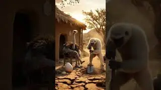 Ostrich saved her egg 🥚emotionalstorytelling ostrich _saveanimals animationart #shortsfeed #animals