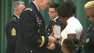 Family of US Army Sgt. La David Johnson presented with Silver Star at ceremony