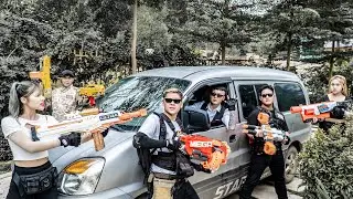 LTT Nerf War: Капитан SEAL X Воины Nerf Guns Fight Mr Cowboys Criminal Alliance