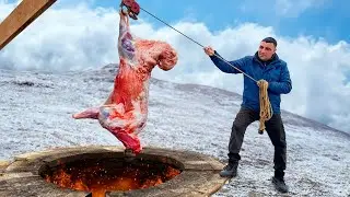 Whole Winter Lamb Roasted In A Village Pit!
