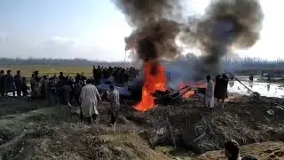 Indian fighter jet crashed at Gariend Budgam