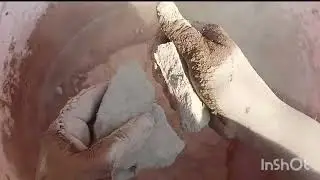 Red mud water crumbling|Clay|dirty|ASMR|crumbling|soft and Satisfying texture 😍👍❤️
