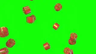 Gifts falling green screen