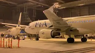 Pakistan International Airline Airbus A320-214 AP-BMX Parking At Isphani Hangar. #airbus #pia 