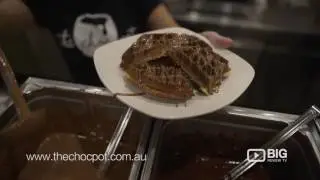 The Choc Pot Dessert Bar in Chatswood NSW serving Waffle, Ice Cream and Brownies
