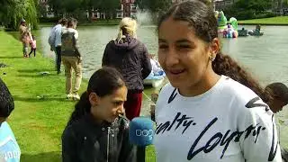 Kunstwerk badkat in Floresvijver getakeld