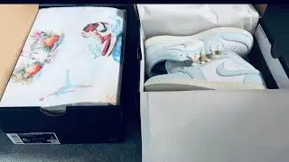 Распаковка Air Jordan 1 Low SE в цвете Glacier Blue/Summit