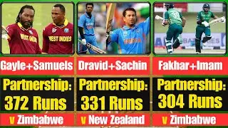 Top 60 Highest Runs Partnerships In ODI (One Day Internationals) Cricket History (1971-2023)