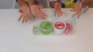 SLIME TIME! KOREAN Fruit Slime | Grape and Strawberry pieces...#slime #kidsvideo