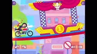 Happy Racing Bikers #5 w/girl that can't hold on - Wrong Street: Levels 33-40 - all 3 stars