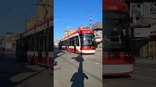 TORONTO TTC STREETCAR ARRIVING IN MORNING RUSH HOUR!