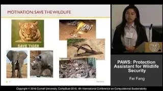 Фей Фанг, Теория игр для охраны природы, PAWS: Помощник по защите дикой природы