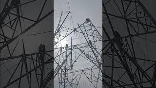 transmission line direct poll installation for tower                             @safety first