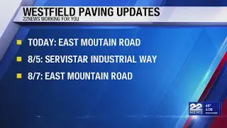 Roadwork scheduled in Westfield
