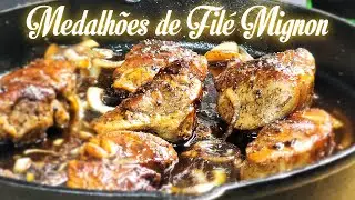 Como Fazer Medalh&otilde;es de Fil&eacute; Mignon Su&iacute;no ao Molho a Base de Vinho Tinto Suave