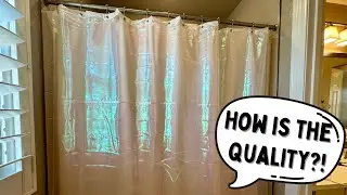 AmazerBath Clear Pink Shower Curtain with Hooks Review