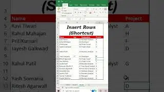 #shorts - Excel - How do you insert multiple rows in excel? | Shortcut for inserting a row in Excel