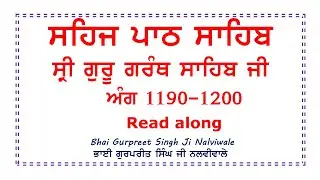 Sehaj Path Sahib Ang-1190-1200// Bhai Gurpreet Singh Ji NalviWale // Read along