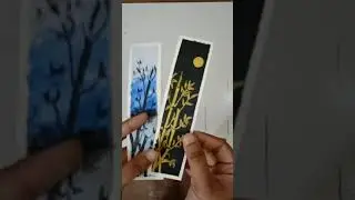Watercolor bookmark easy || acrylic bookmark || bamboo tree bookmark.