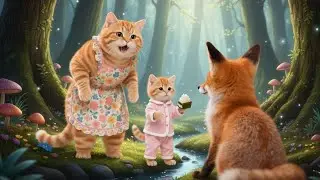Mama Cat's Heroic Moment: Kitten Stops Fox from Taking Grapes 🦊🐱