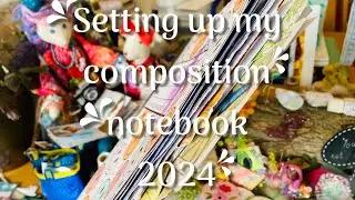 composition notebook mixedmedia - scavenger hunt - art prompts #positivevibes