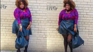Plus Size Fall Look #2: The Leather Skater Skirt
