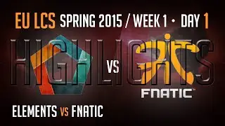 Elements vs Fnatic (Highlights) | S5 EU LCS Spring 2015 Week 1 Day 1 Game 1 | EL vs FNC W1D1G1