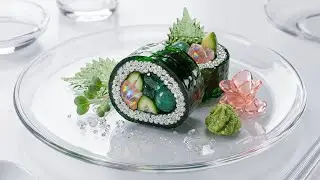 ASMR | Making Glass Sushi 🍣✨ Full Process | Relaxing Food Sounds