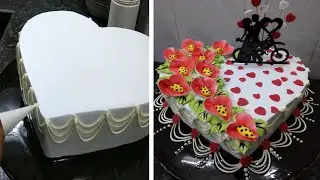 Heart shape flowers cake |Heart Shape Cake Decorating