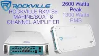Rockville RXM-S6 Marine/Boat 6 Channel Amplifier 2600 Watt Peak / 1300w RMS