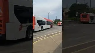 MiWay XDE40 departing City Centre transit terminal with a horn salute! #transit #canada