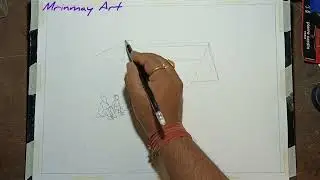 How to draw a mountain river scenery// Drawing scenery for Beginners #childdrawing #mrinmayart