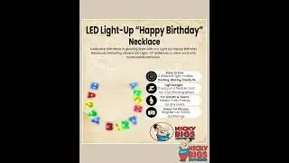 LED Light-up Happy Birthday Necklace Flashing Letters Glow Party Accessory
