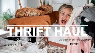 Thrifted Haul/ Clothing, Home Decor, Food Photography, Wooden Toys