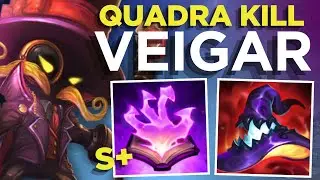 QUADRA KILL WITH VEIGAR.. THE ULTIMATE DAMAGE BUILD!💥-S16 Wild Rift Gameplay