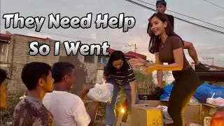 Giving relief goods, slippers and shirts for the flood victims in Philippines🇵🇭 
