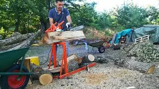 TAGLIARE LEGNA DA SOLO CON CAVALLETTO: HITACHI CS40Y E TIMBER CLAMP: BINOMIO VINCENTE .