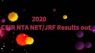 CSIR NET/JRF 2020 Results Out
