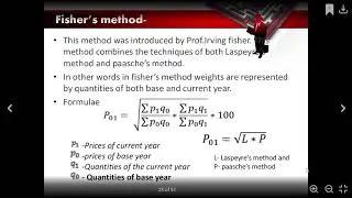 Index numbers laspears pasches and fishers method problems