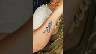 🎶 SR Initial with Flute & Peacock Feather Tattoo | Best Vyuooha Tattoo Studio Ramanathapuram 🦚#4885