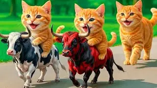 Kittens Drive Giant Bulls 🚓 on a Revenge Mission to Rescue Mama Cat from a Bully💥🐱