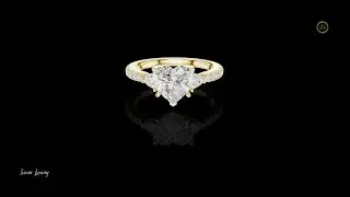 Heart Shaped Diamond Ring with Side Stones #ivevar #ring #fyp #viralvideo