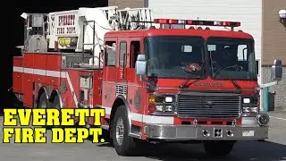 [ALF DUO!] Everett Fire Dept. STATION 1 | Engine 1 (+ Spare), Ladder 1 & Medic 1 responding