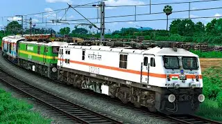 WAP7 RESCUE WAG9  LHB EXPRESS TRAIN | BUMPY RAILROAD | Train Simulator | Railwork |#railworks
